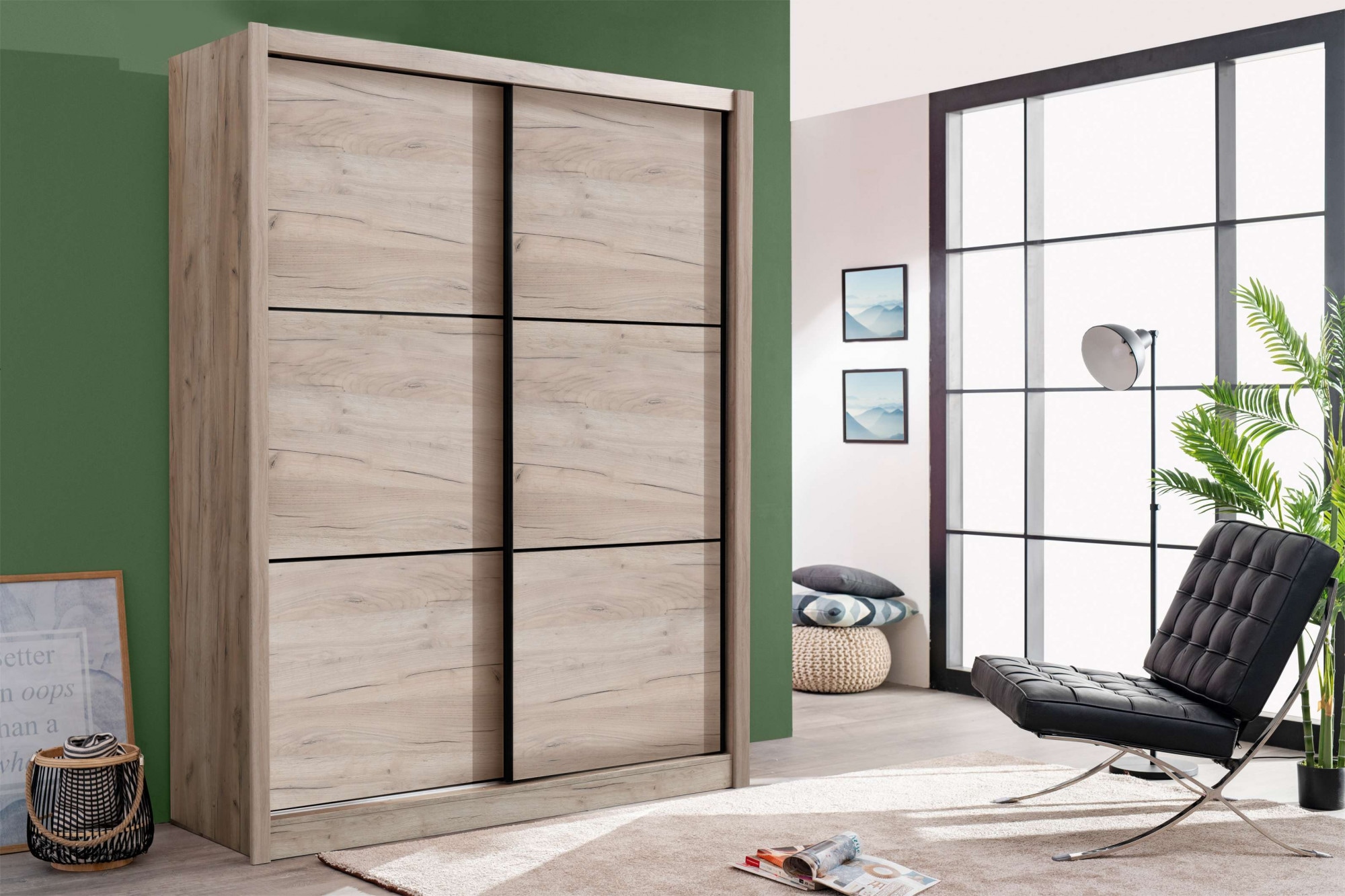 INOSIGN Schwebetürenschrank »Navara Kleiderschrank Wäscheschrank« in 3 Breiten, mit kompletter Innenausstattung, FSC®-zertifiziert