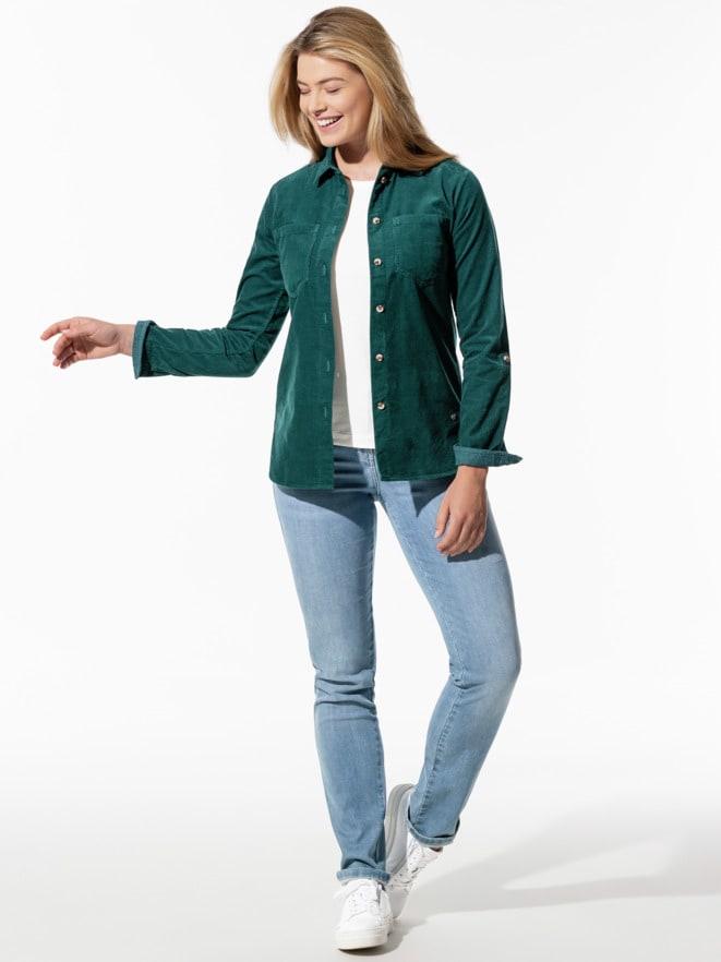 Feincord-Bluse samtweich