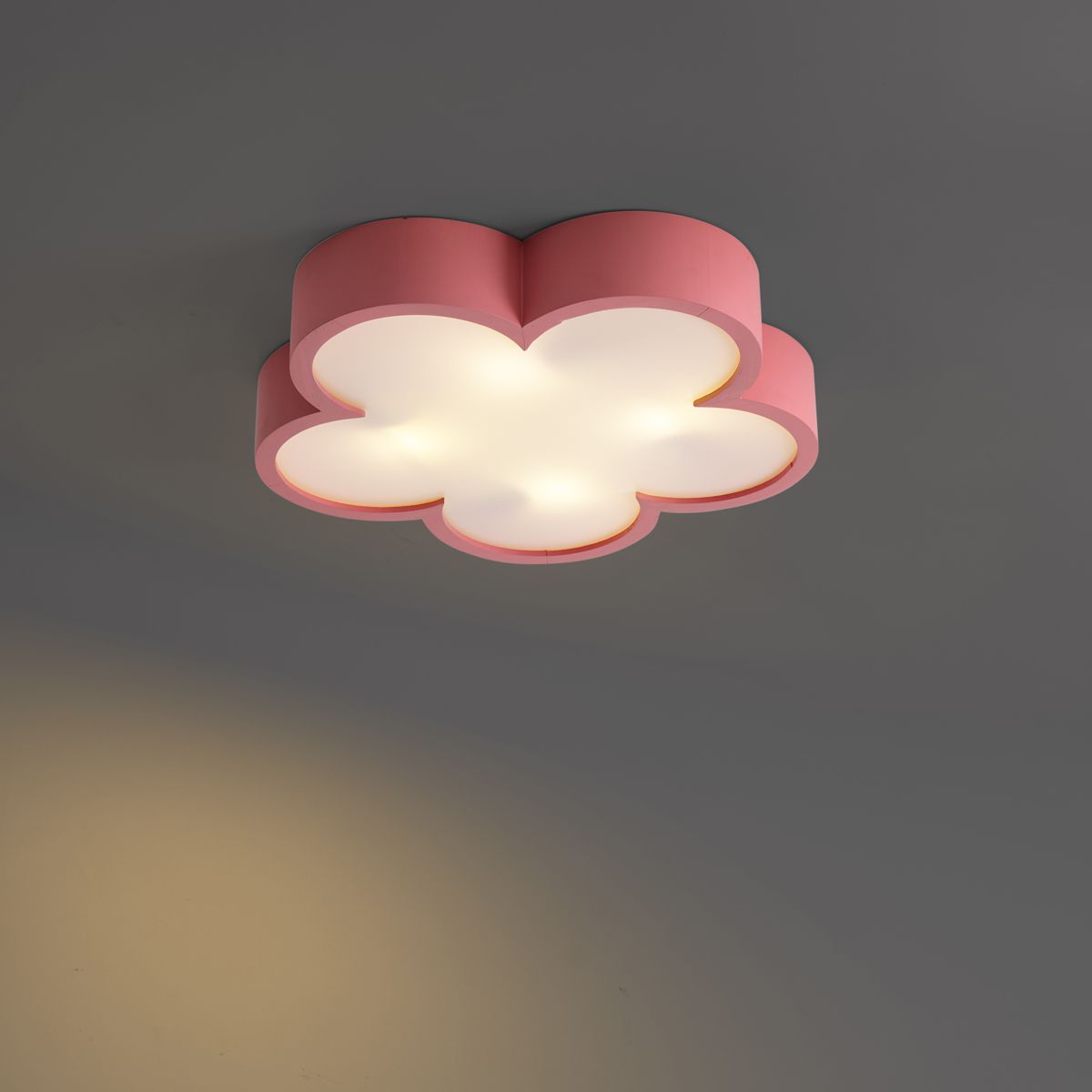 Kinder plafondlamp roze met wit - Lucille
