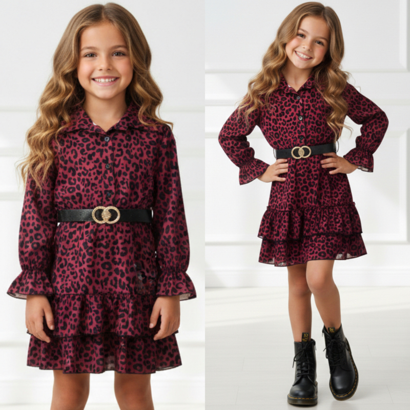 Bordeaux leopard dress
