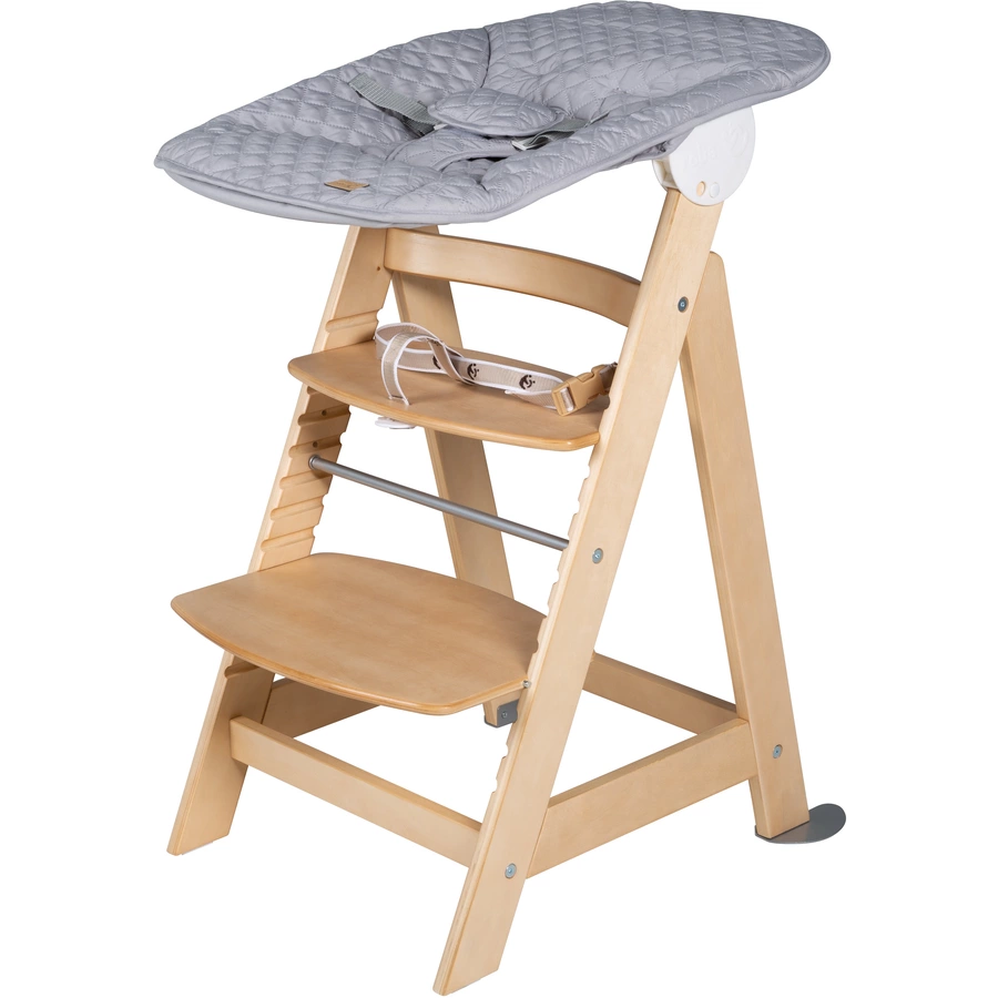 roba Treppenhochstuhl Born Up natur Set 2 in 1 inkl. Aufsatz Style grau