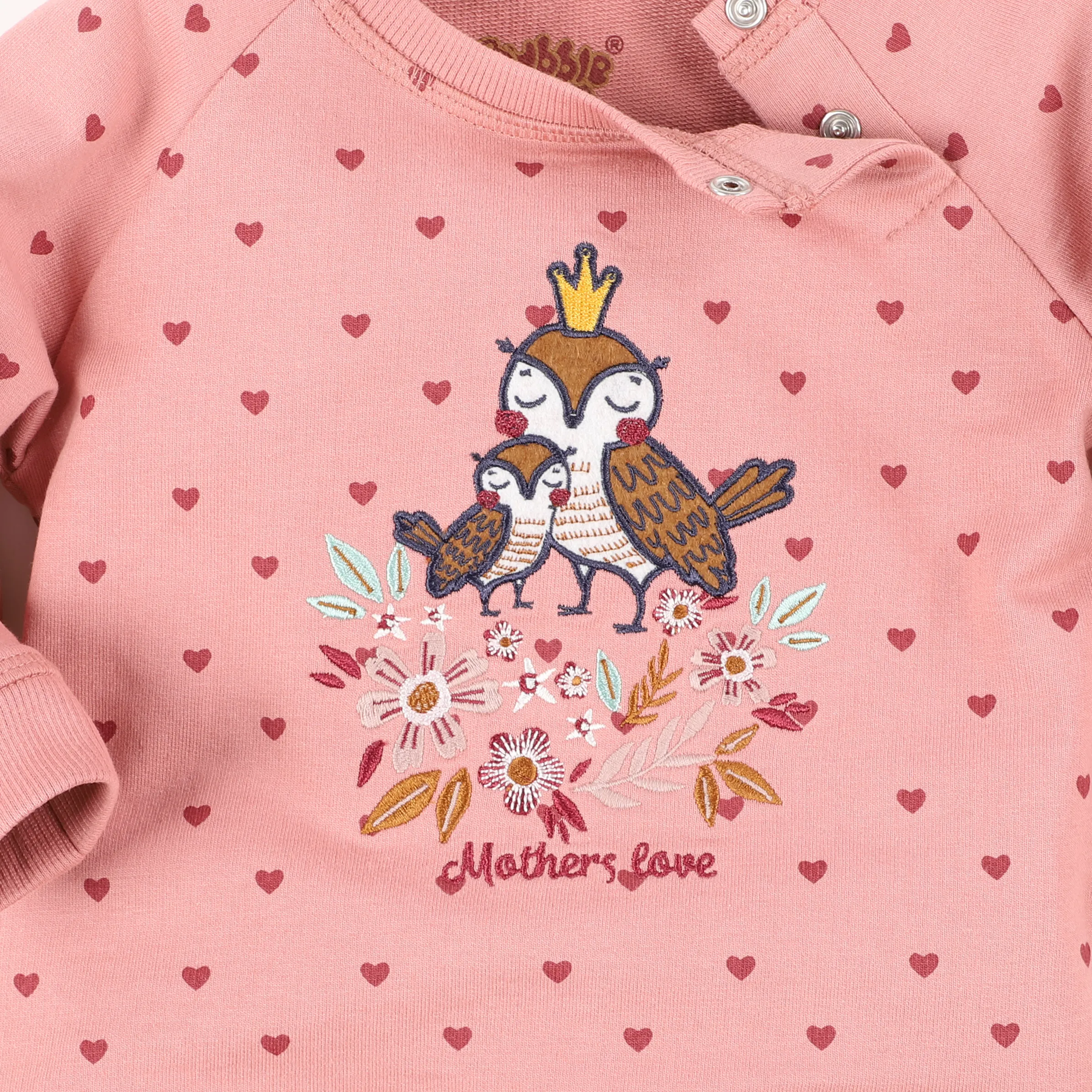 Baby Sweatshirt mit Alloverprint und Stickerei-Applikation