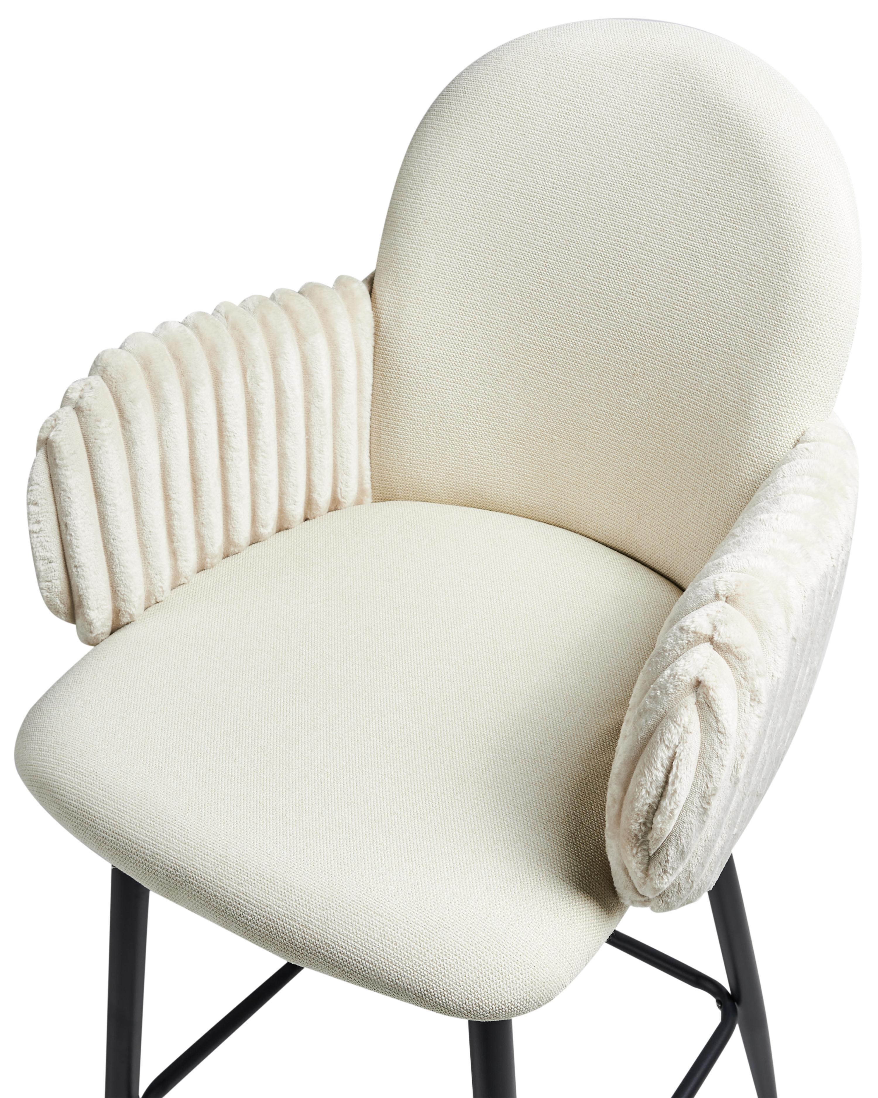 Set van 2 barstoelen AMITY Stof Lichtbeige