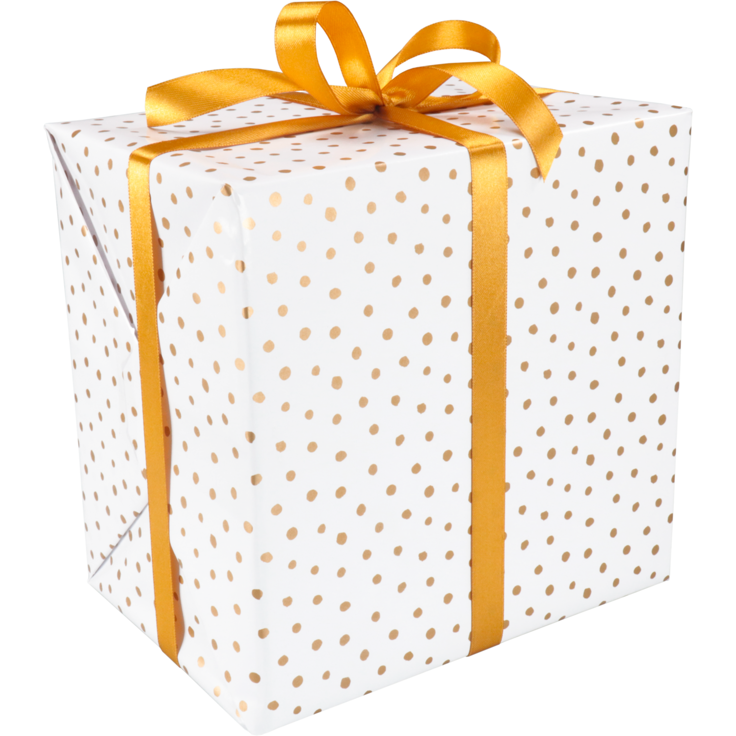 Cadeaupapier, 50cm, 200m, 80gr/m², Party Dots, wit/goud