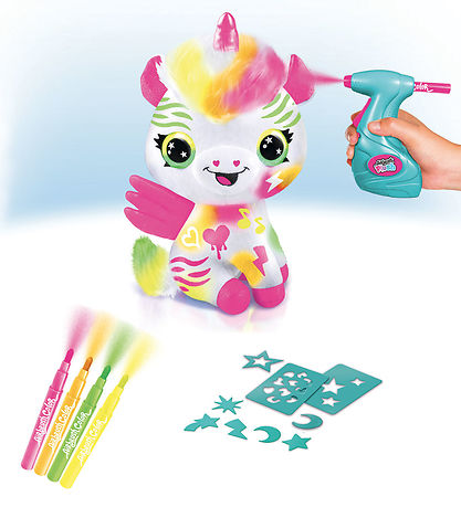 Airbrush Plush Kuscheltier - 23 cm - DYI Neon Einhorn