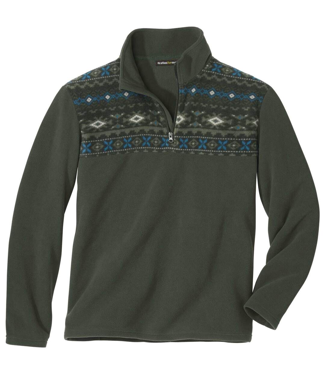 Pull Polaire Col Zippé Motifs Jacquard