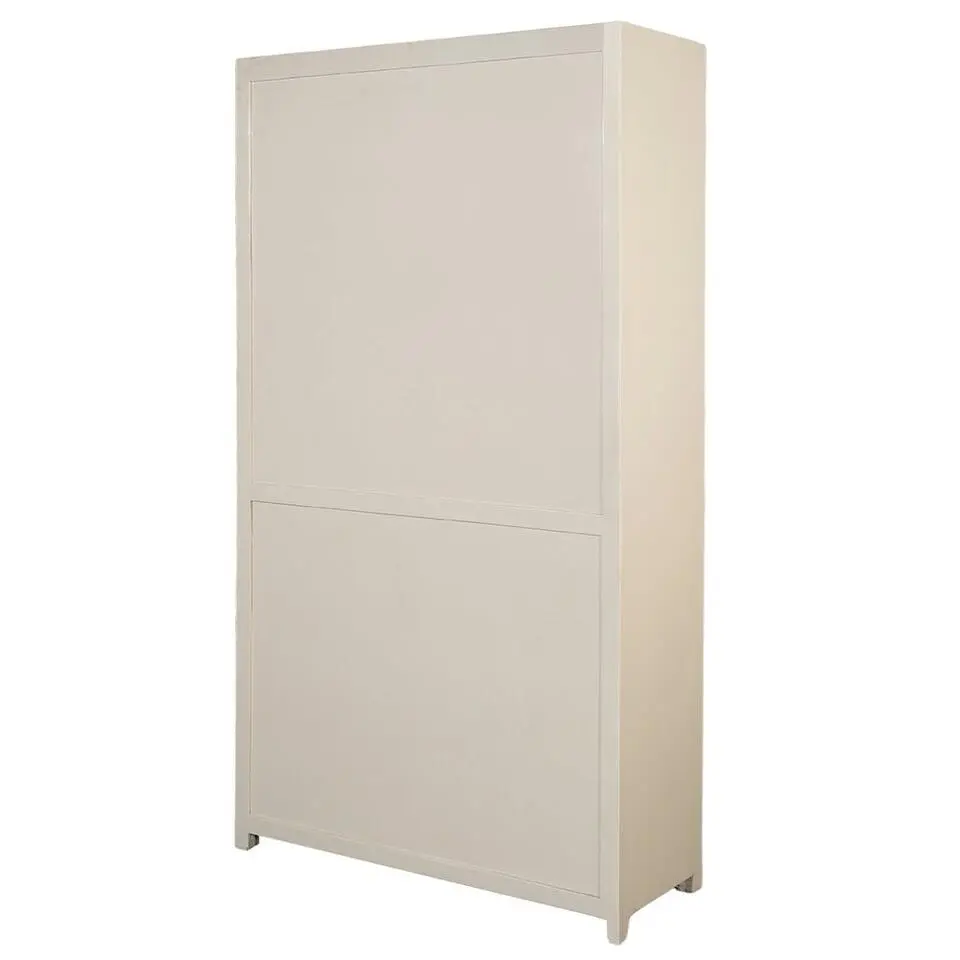 Mangohoutonline - Wandkast Phoenix 120cm Crème 5 Open Vakken, 2 Deuren