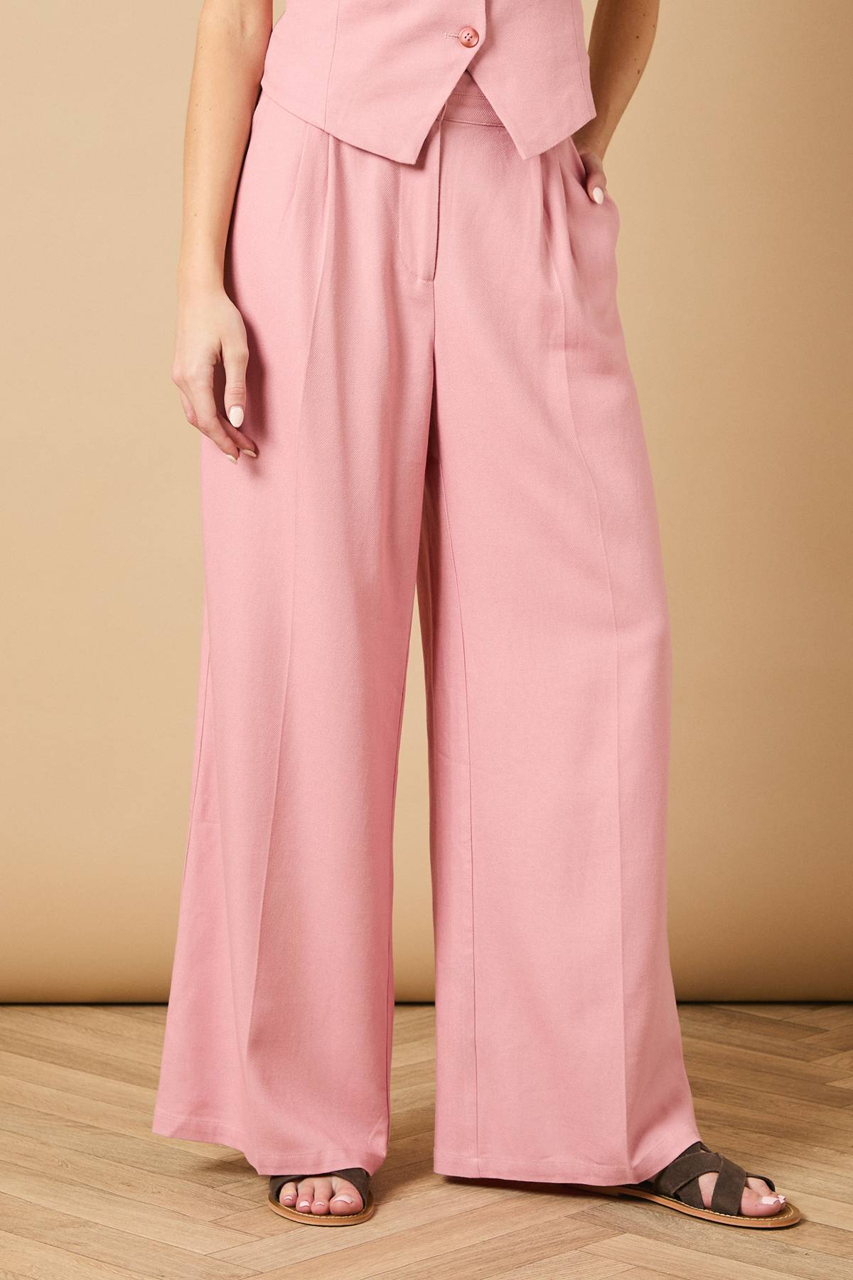 Oasis Pantalon Tailleur Large en Lin