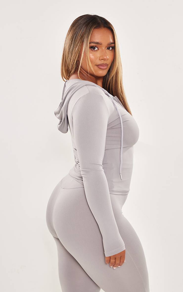 Gris Sweat À Casynthétiqueche Zippé Sculpté Shape