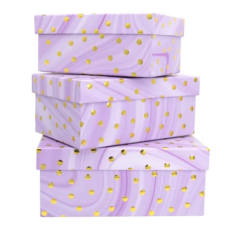 Idena 3er-Set Geschenkboxen Dot/lilaFSC-Mix