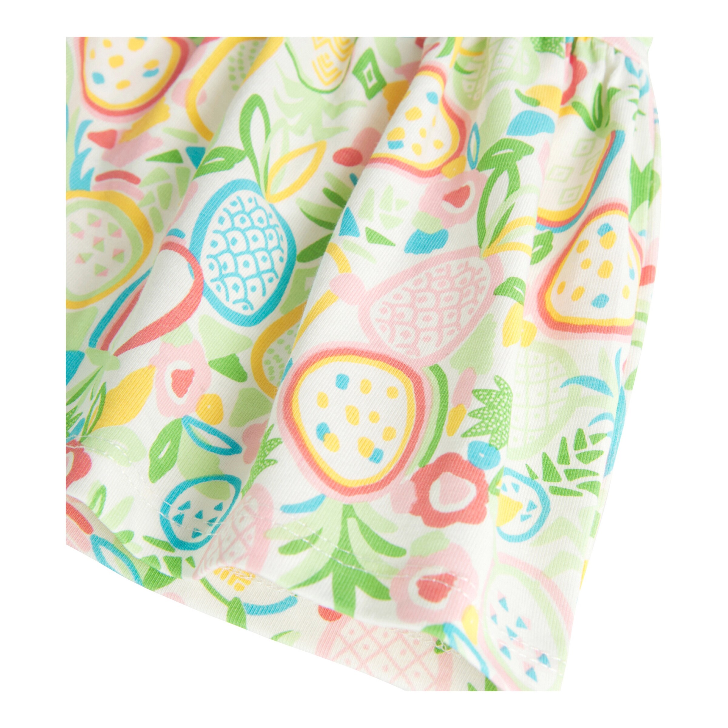 BOBOLI Kleid kurzarm Ananas bunt