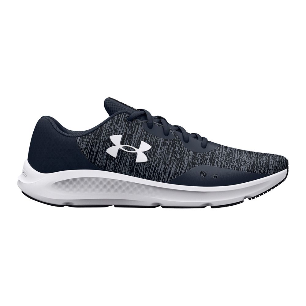 Under Armour UA CHARGED PURSUIT 3 TWIST - Chaussures running Homme downpour gray/downpour gray/white