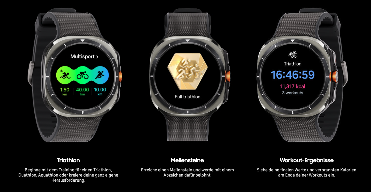 Galaxy Watch Ultra (47mm, 4G) Smart Watch mit Silikon Armband Orange (SM-L705FDAAEUE) - Titanium Grey (Grau)