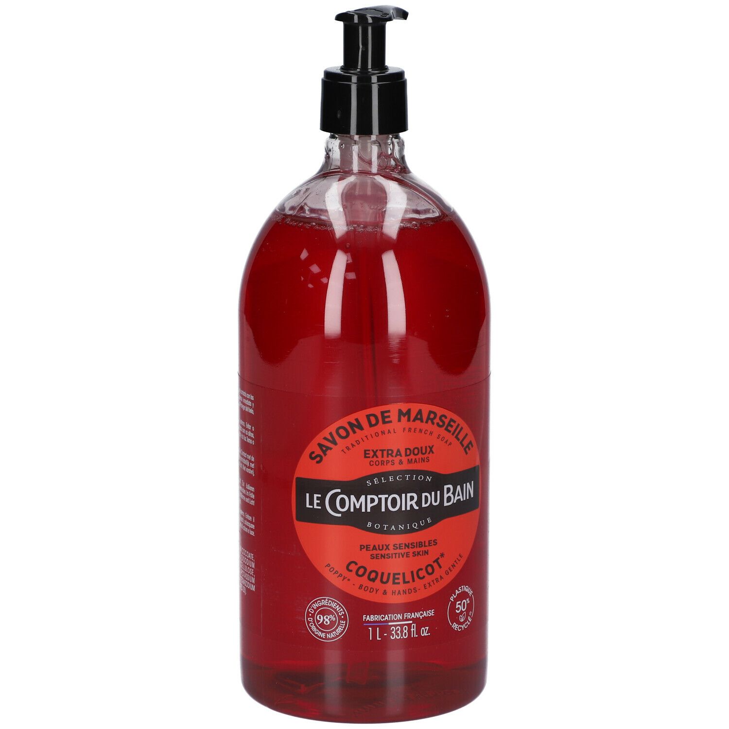 Le Comptoir de Bain Traditionelle Seife aus Marseille Klatschmohn