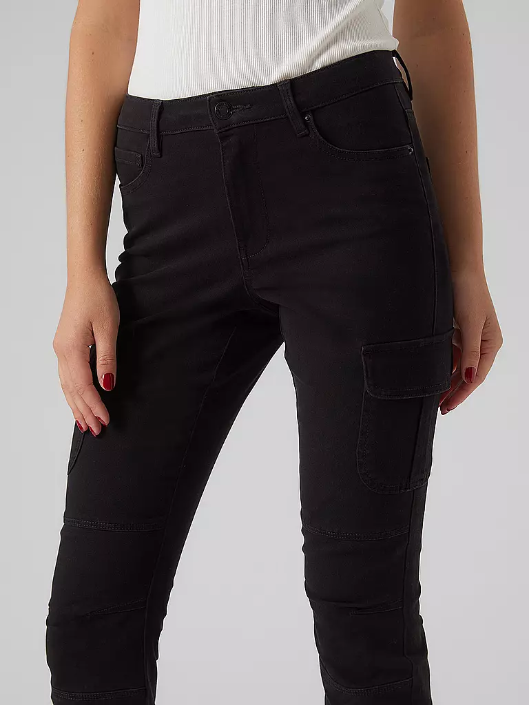 VERO MODA Cargohose VMIVY schwarz