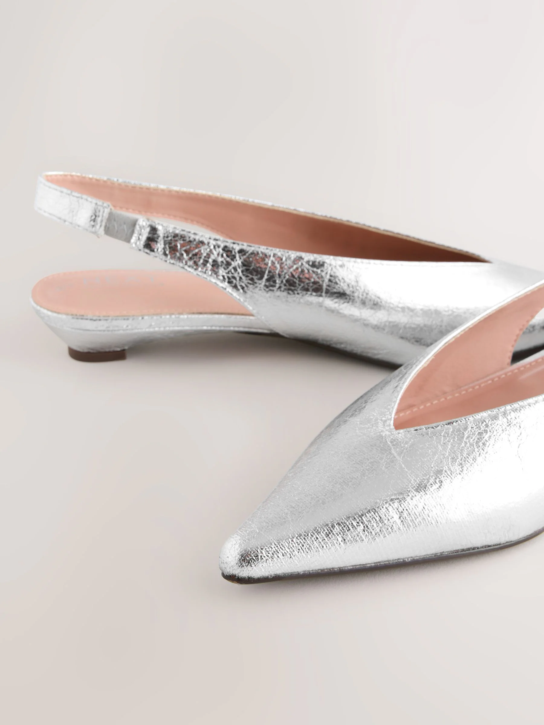 Zilver - Print Forever Comfort® puntige schoenen met hielbandje