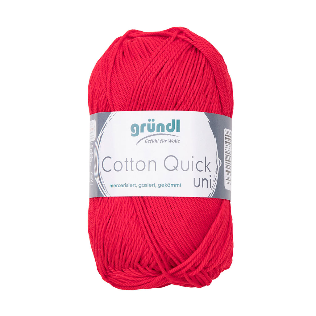 Pelote de laine COTTON QUICK rouge 50g