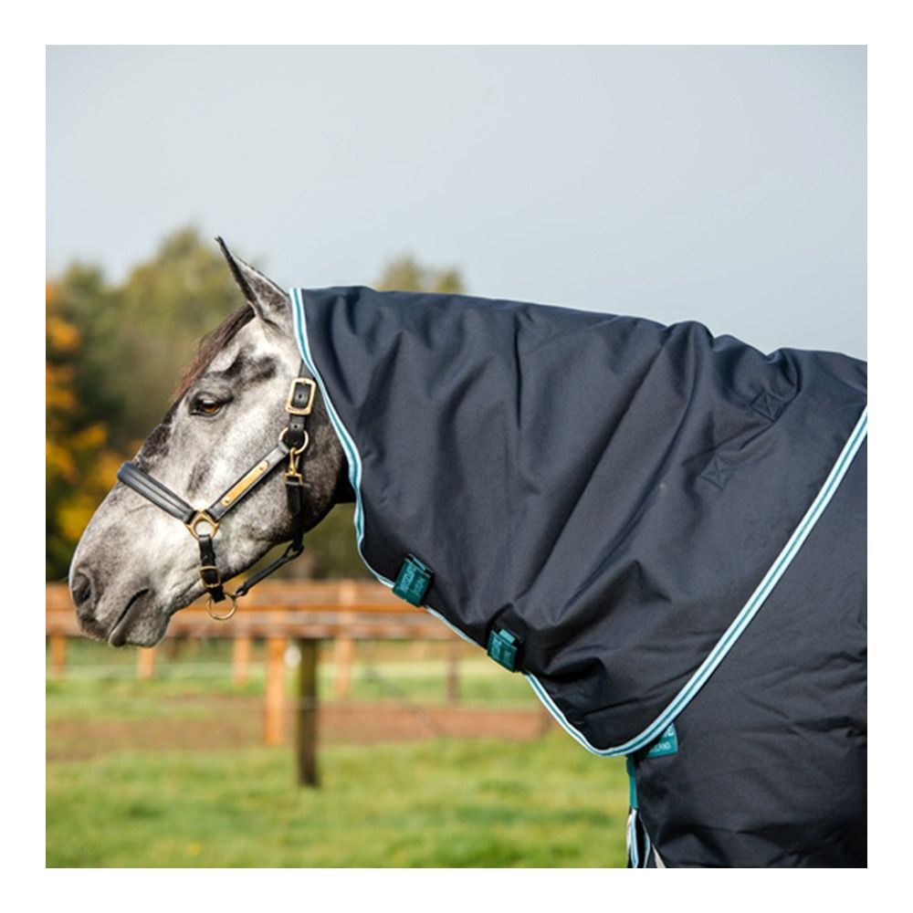Horseware AMIGO BRAVO 12 REFL PLUS 250G - Couverture de paddock + couvre-cou navy/aqua/turquoise