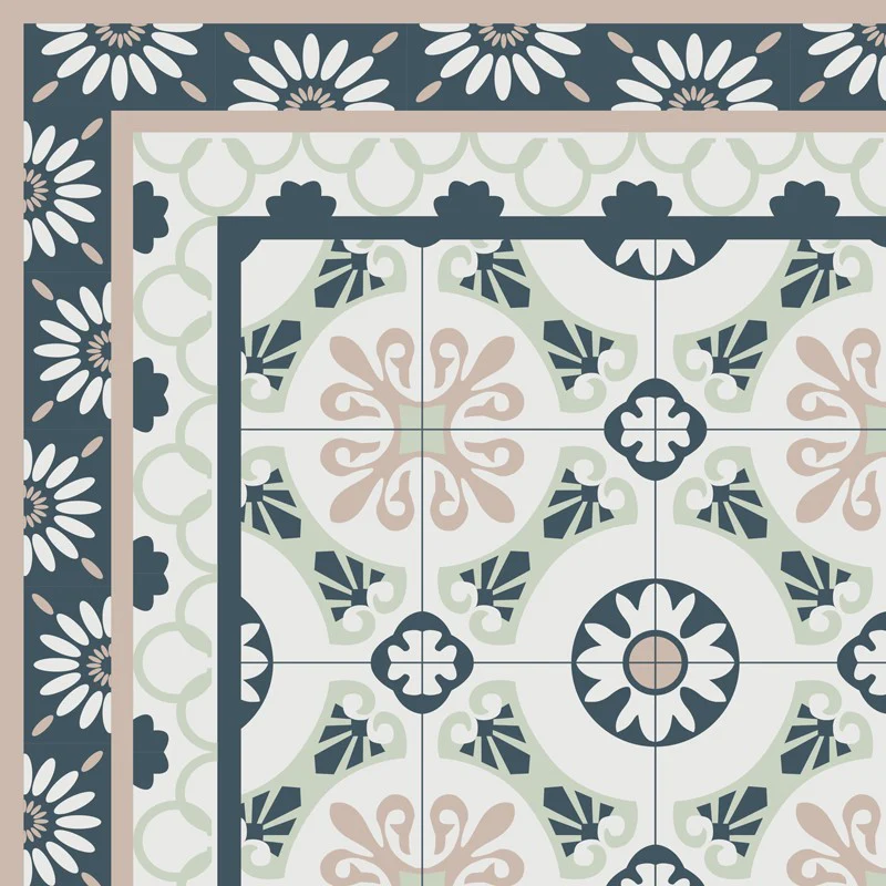 Lot de 4 sets de table L 40xl 30cm - CARREAUX DE CIMENT LÉONIE 99deco
