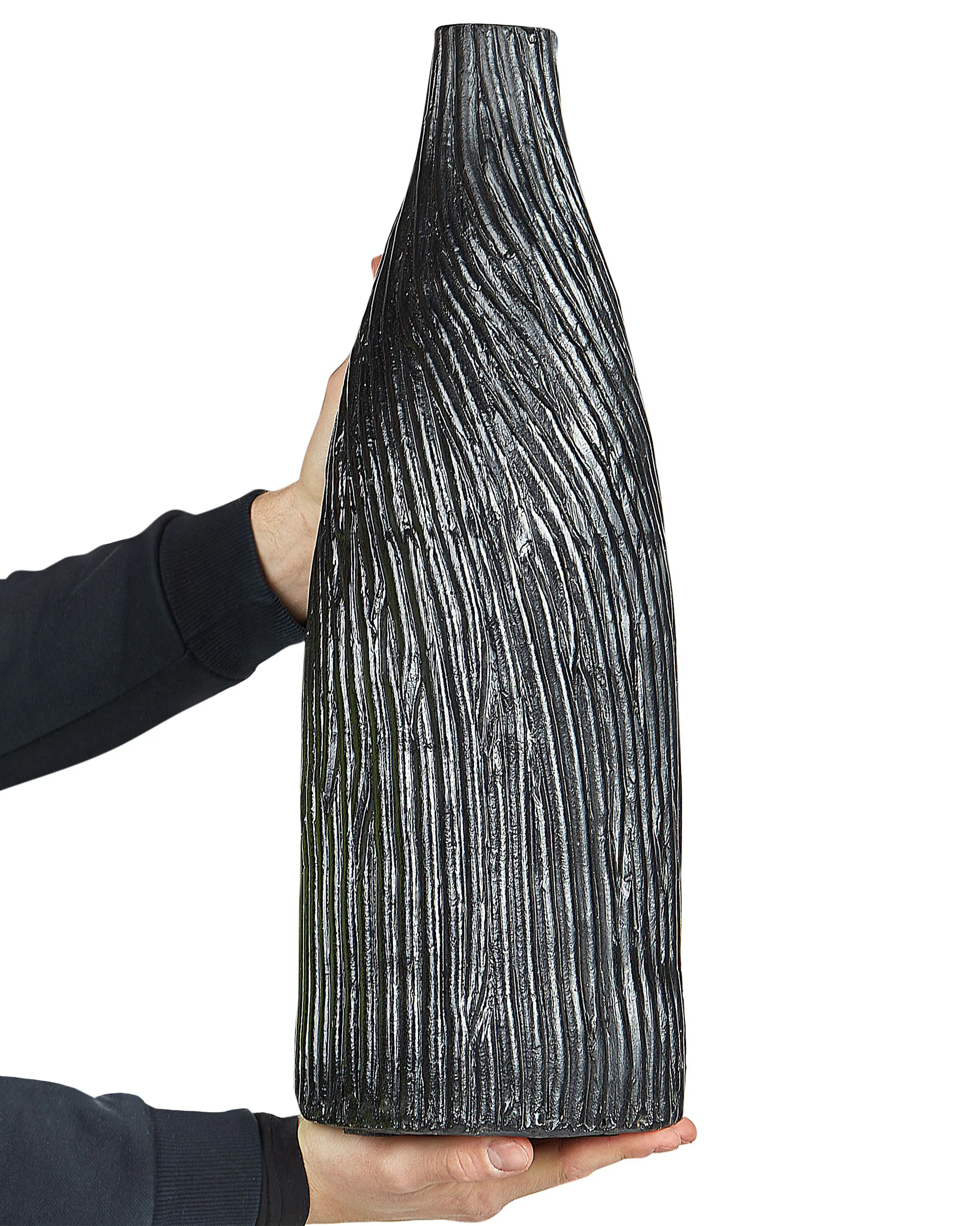 Decoratieve vaas FLORENTIA Keramiek 50 cm Zwart