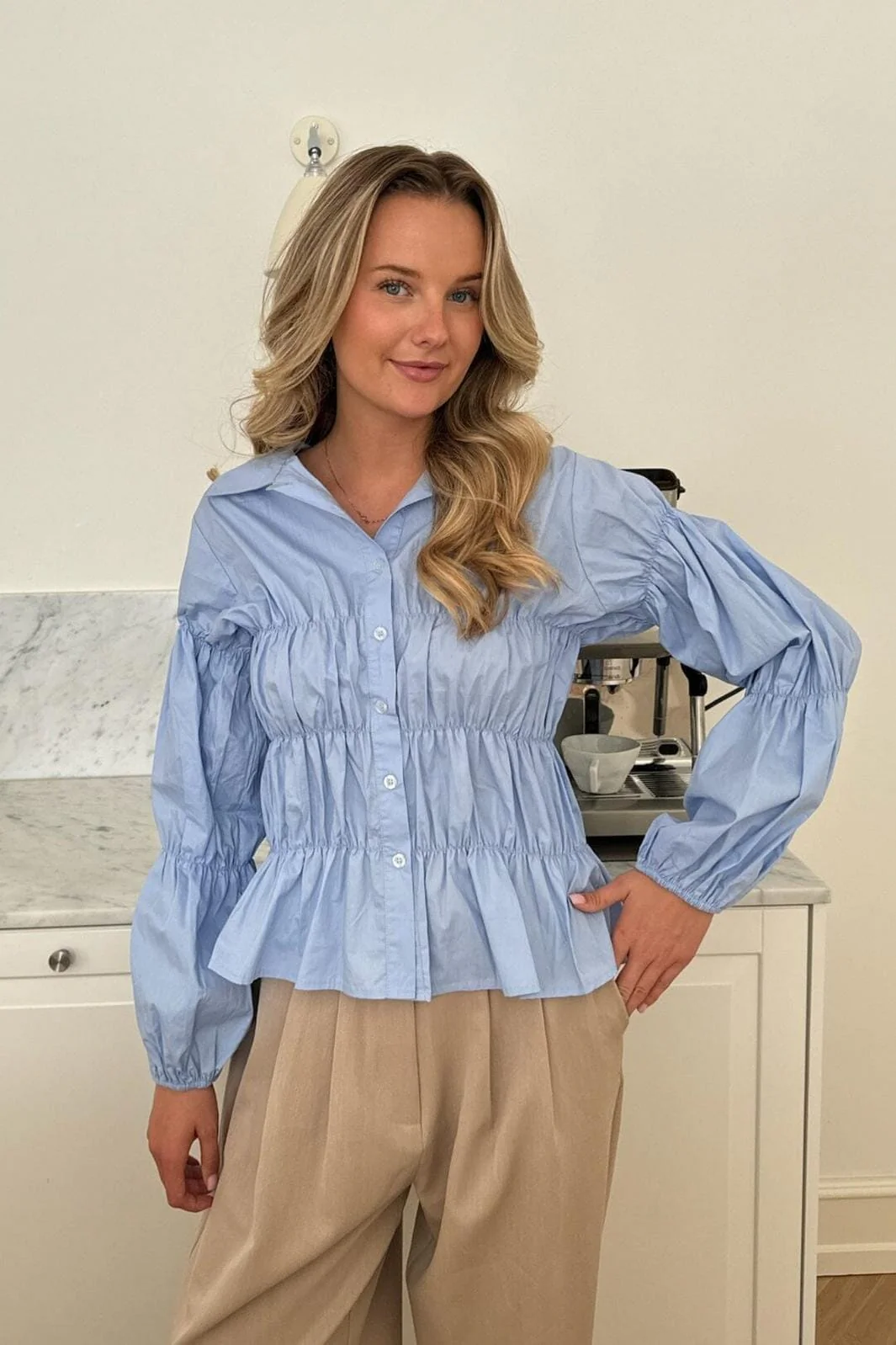 BYIC Sallyic Smock Shirt lblue light blue