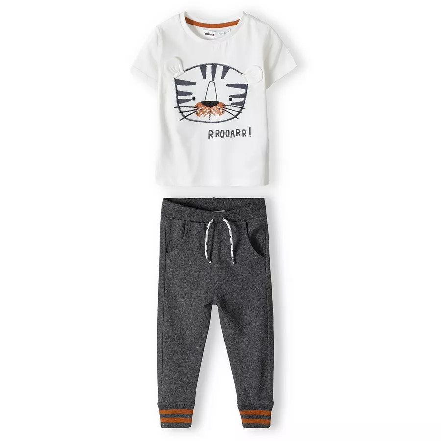 MINOTI T-Shirt und Jogginghose im Set Dunkelgrau