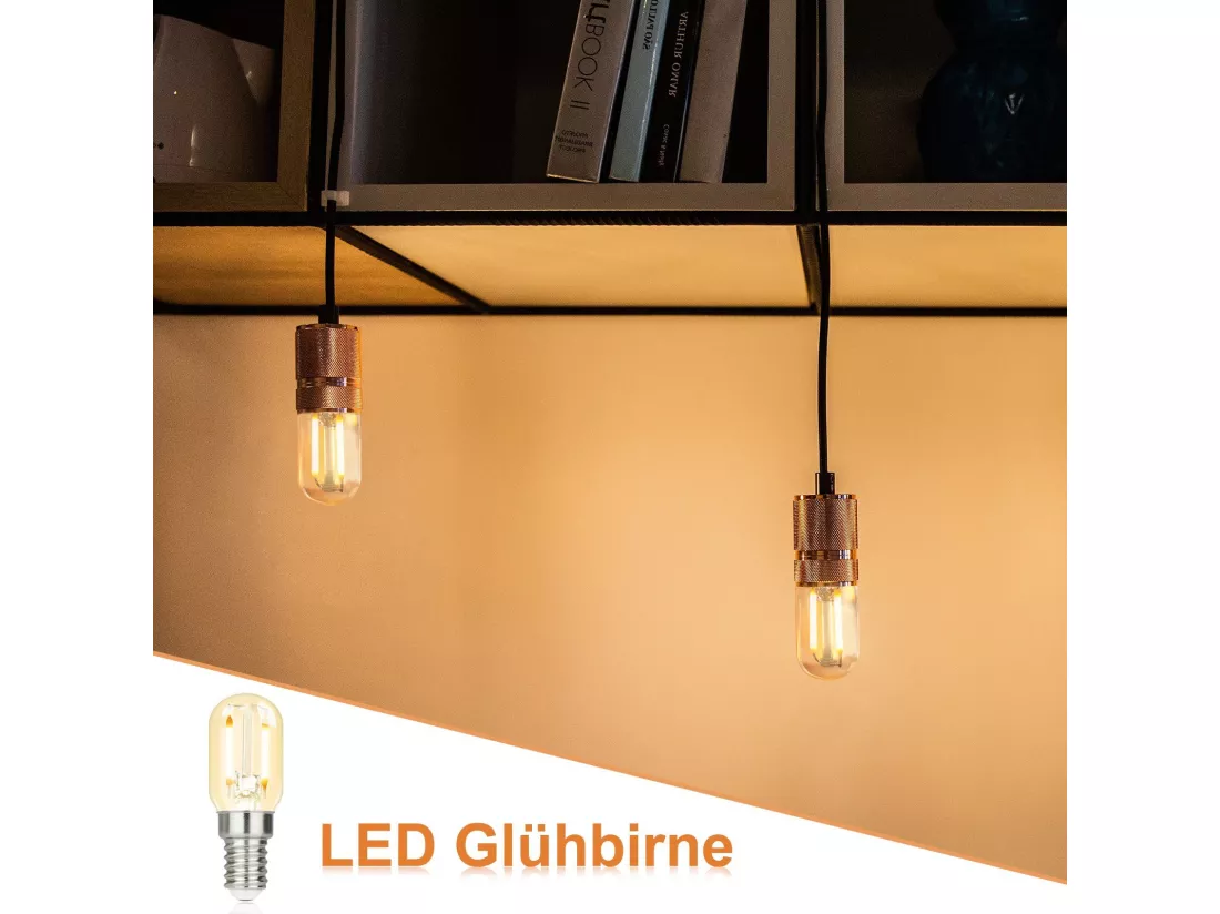 NETTLIFE Lot de 4 lampes LED E14 blanc chaud lampes vintage T22 rétro Edison 2 W 2700 K adaptées aux supports de lampe