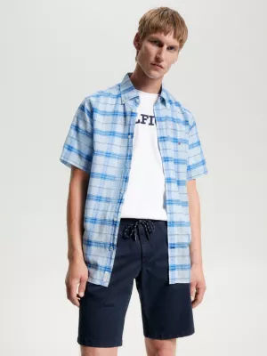 Camisa xadrez de manga curta com corte regular