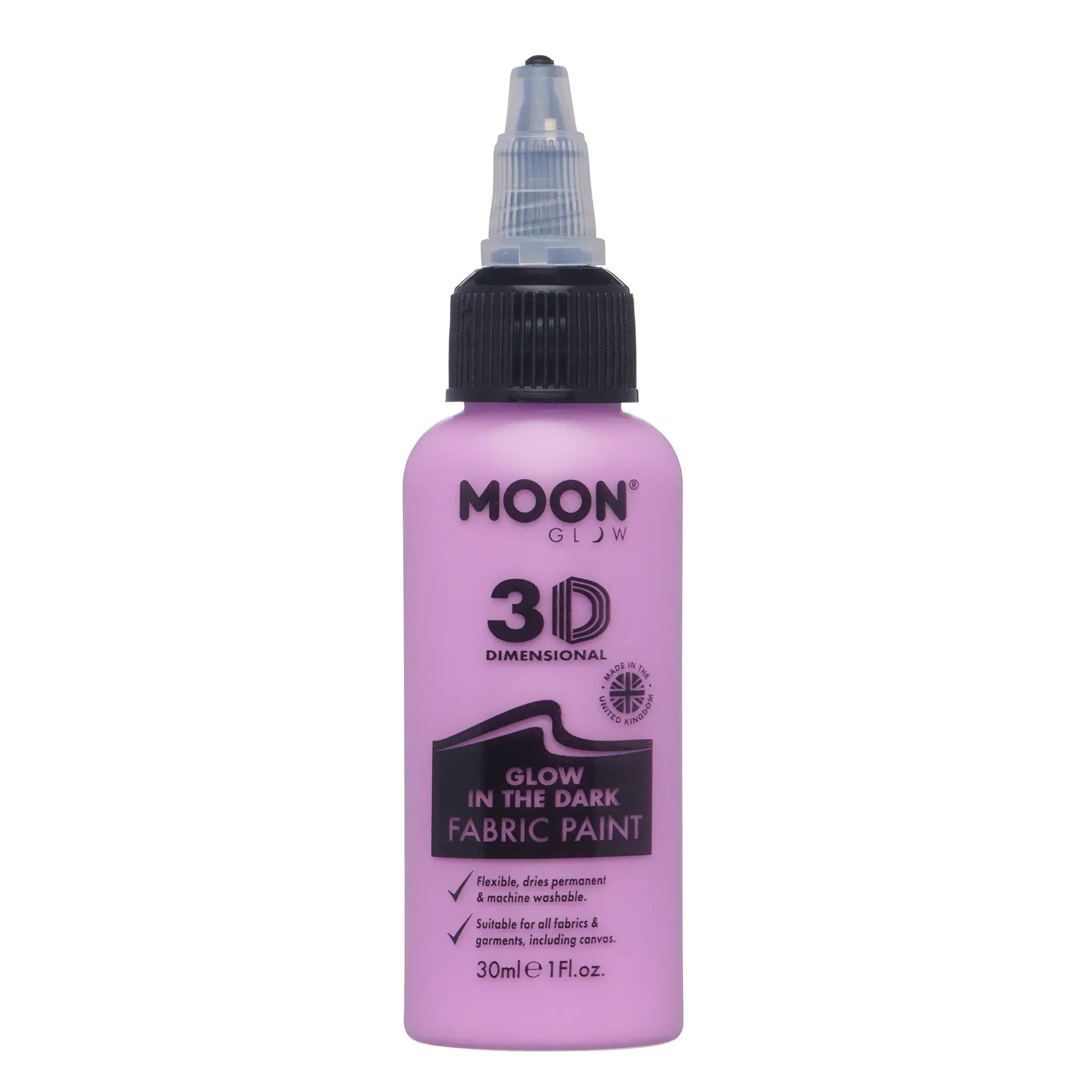 Moon Glow Glow in the Dark Fabric Paint Purple 30ml