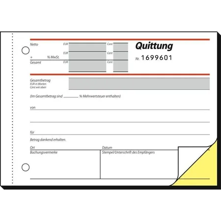 Sigel Quittung A6, 2 x 50 Blatt