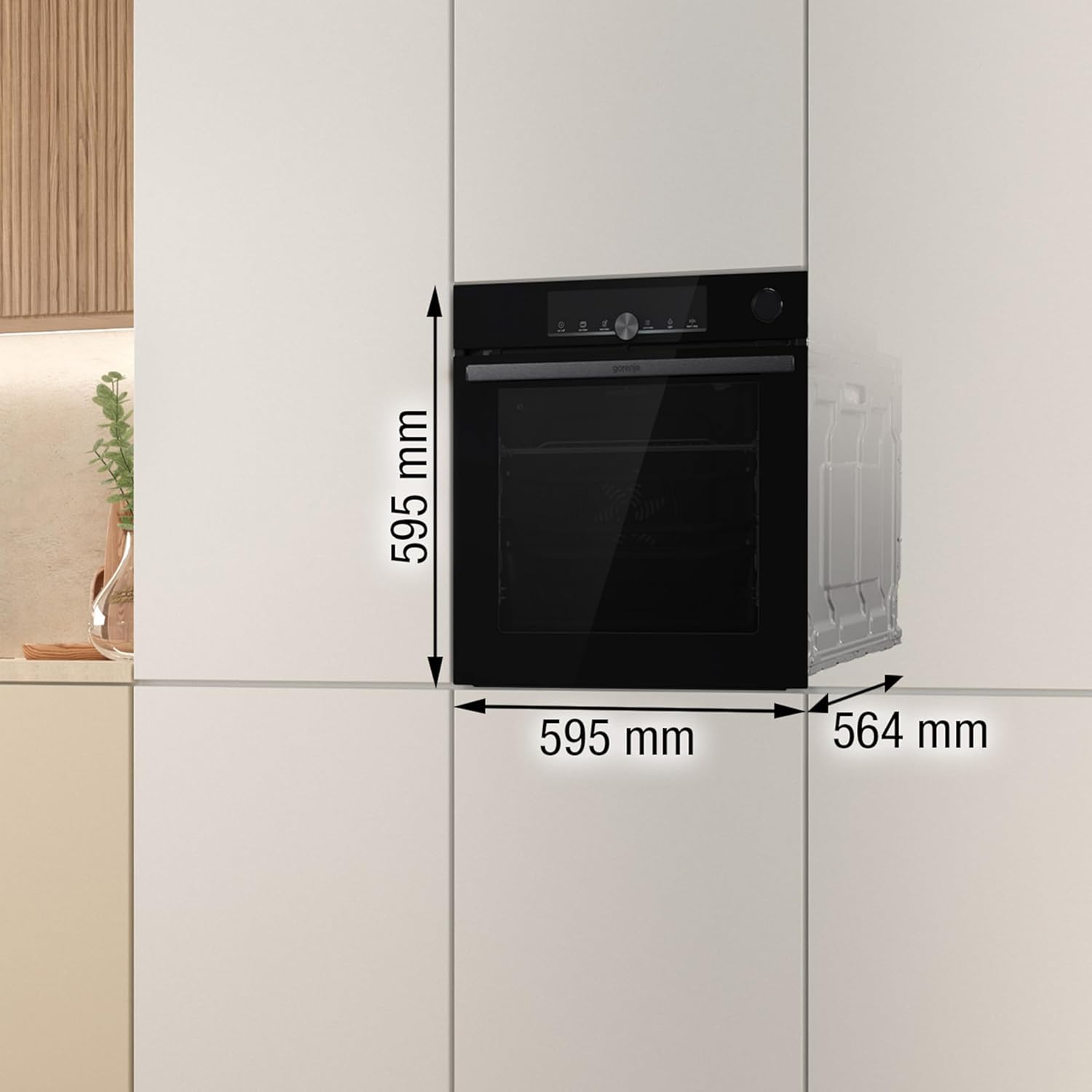 Gorenje 738009 OptiBake Advanced BSA 6747 A04BG Einbau-Backofen / 77L / Heißluft/AutoBake/Touch Bedienung/Bratenthermometer/GentleClose & Open/SteamAssist/StepBake/PizzaMode 300°C/schwarz