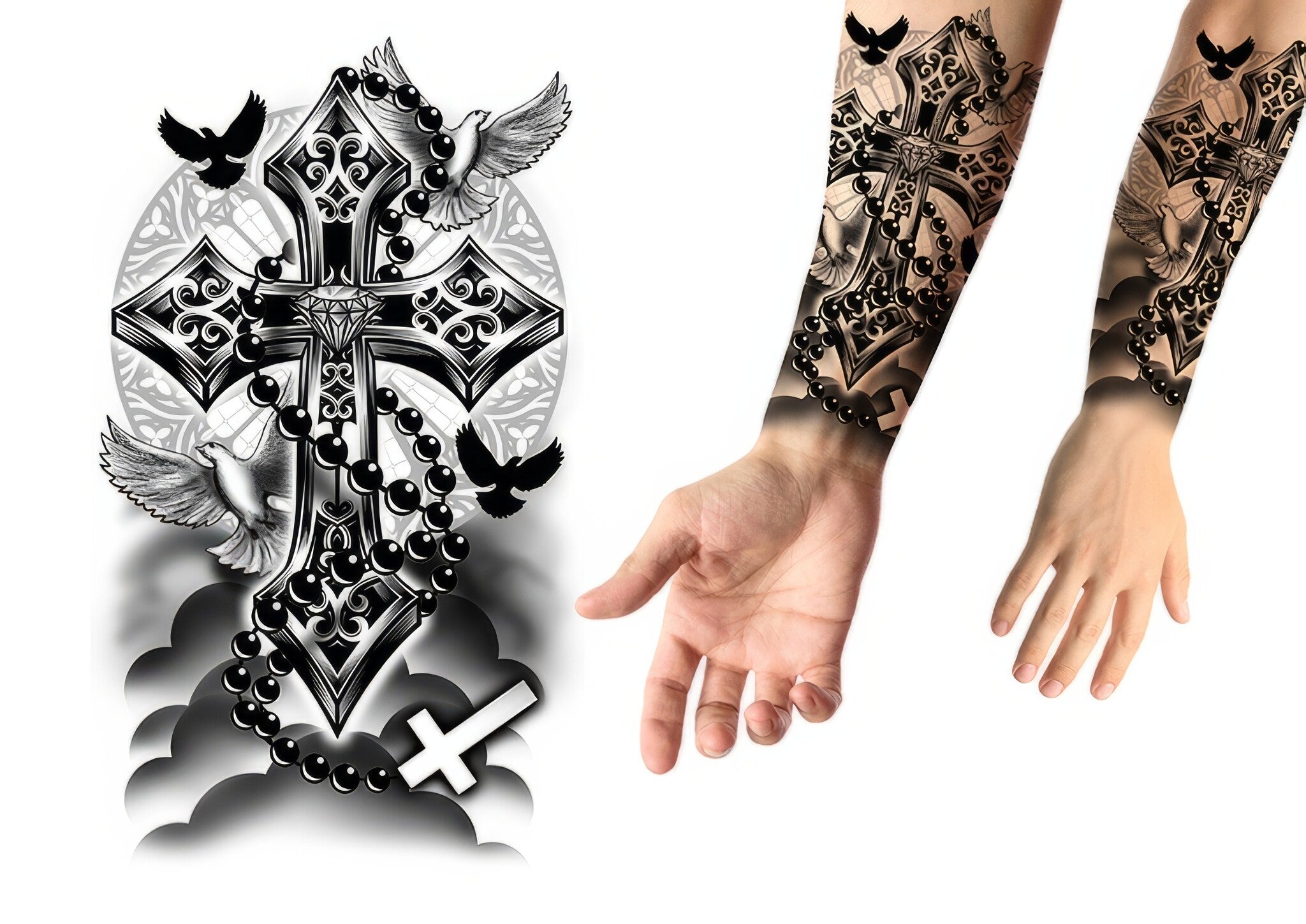 Nep Tattoo Kruis 30cm