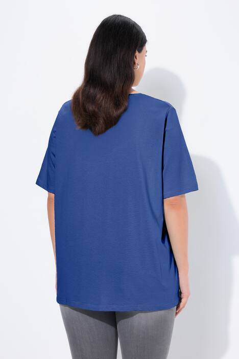 T-Shirt, A-Linie, V-Ausschnitt, Halbarm, kobaltblau