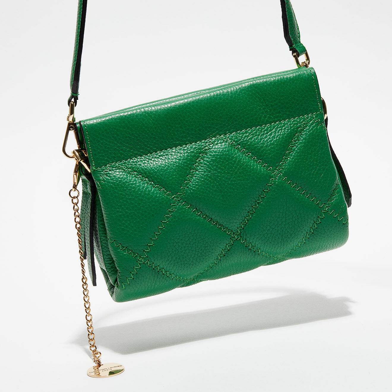 Christian Laurier Sac bandoulière en Cuir Pénélope vert - 23x19x7 cm