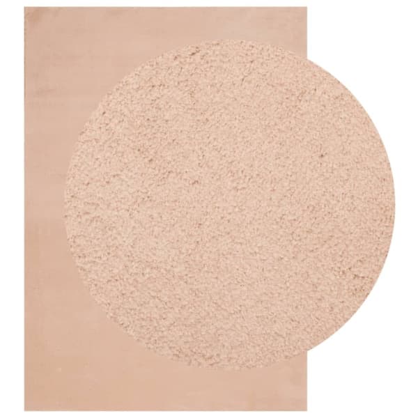 vidaXL Teppe HUARTE kort luv mykt og vaskbart blush 140x200 cm
