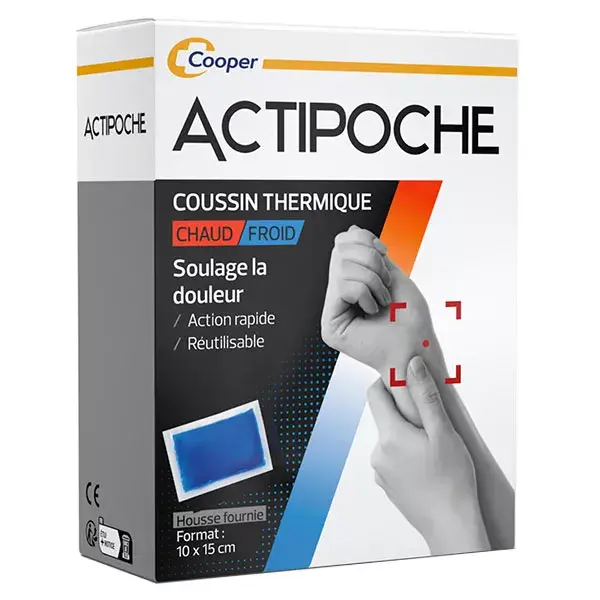 Almofada térmica Actipoche para contraturas musculares, tamanho pequeno em gel.