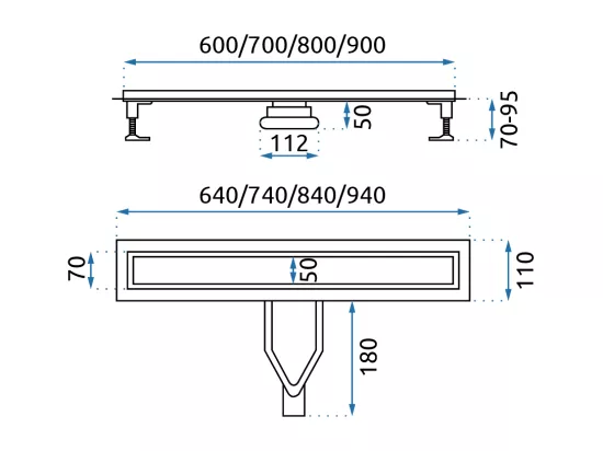 Drain Linéaire Rea Neox Superflow 900 Brush Steel