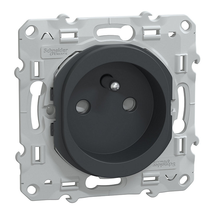 Mécanisme prise avec terre Schneider Electric Ovalis anthracite