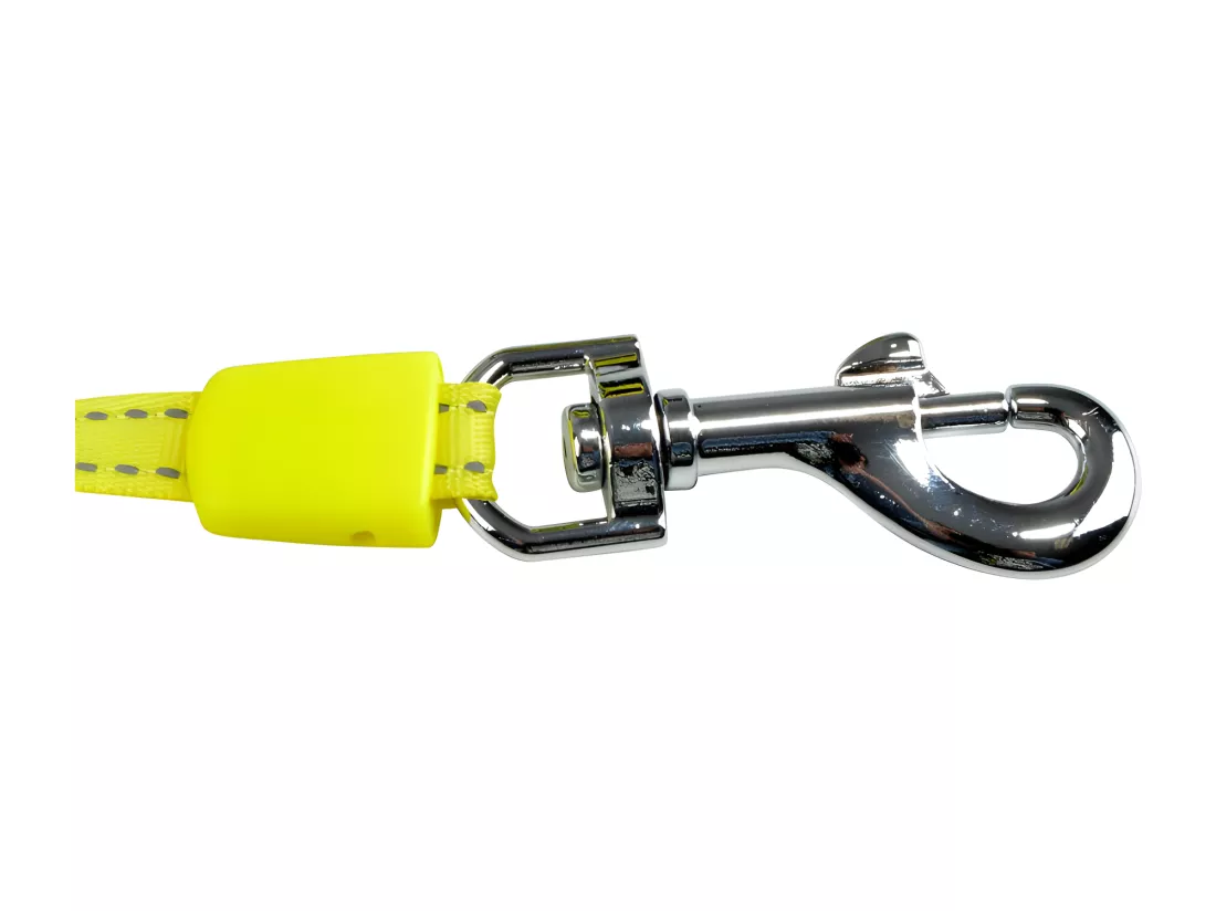 Laisse rétractable en plastique pour chein de 15 kg max - Jaune/Noir - Taille S (3m)