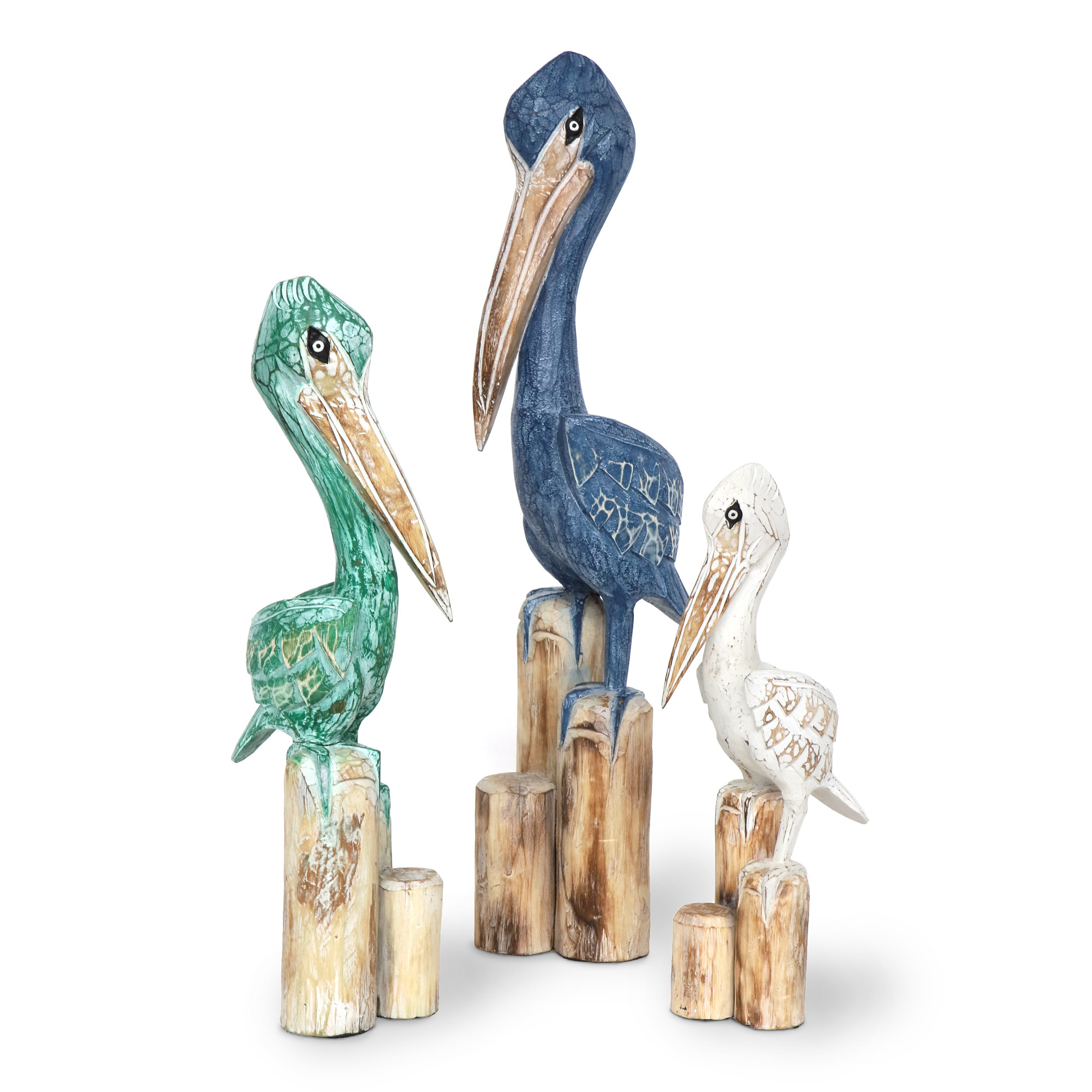 Pelikan-Skulptur weiß, H 60 cm, B 25 cm, L 15 cm von fischer's lagerhaus