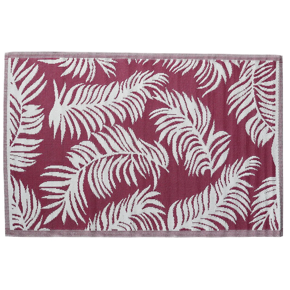 Tapis de jardin rectangulaire Kerala rouge et blanc 180x120cm