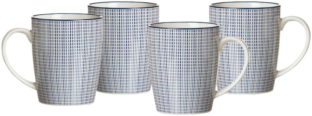 Ritzenhoff & Breker Kaffeebecher ROYAL MAKOTO 4er Set blau/ weiß