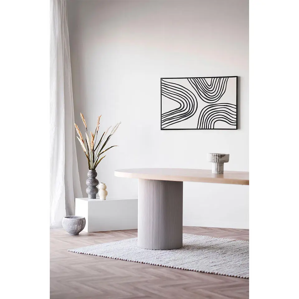Eettafel Zand/Naturel - Deens Ovaal - 220x100x75cm - Solva
