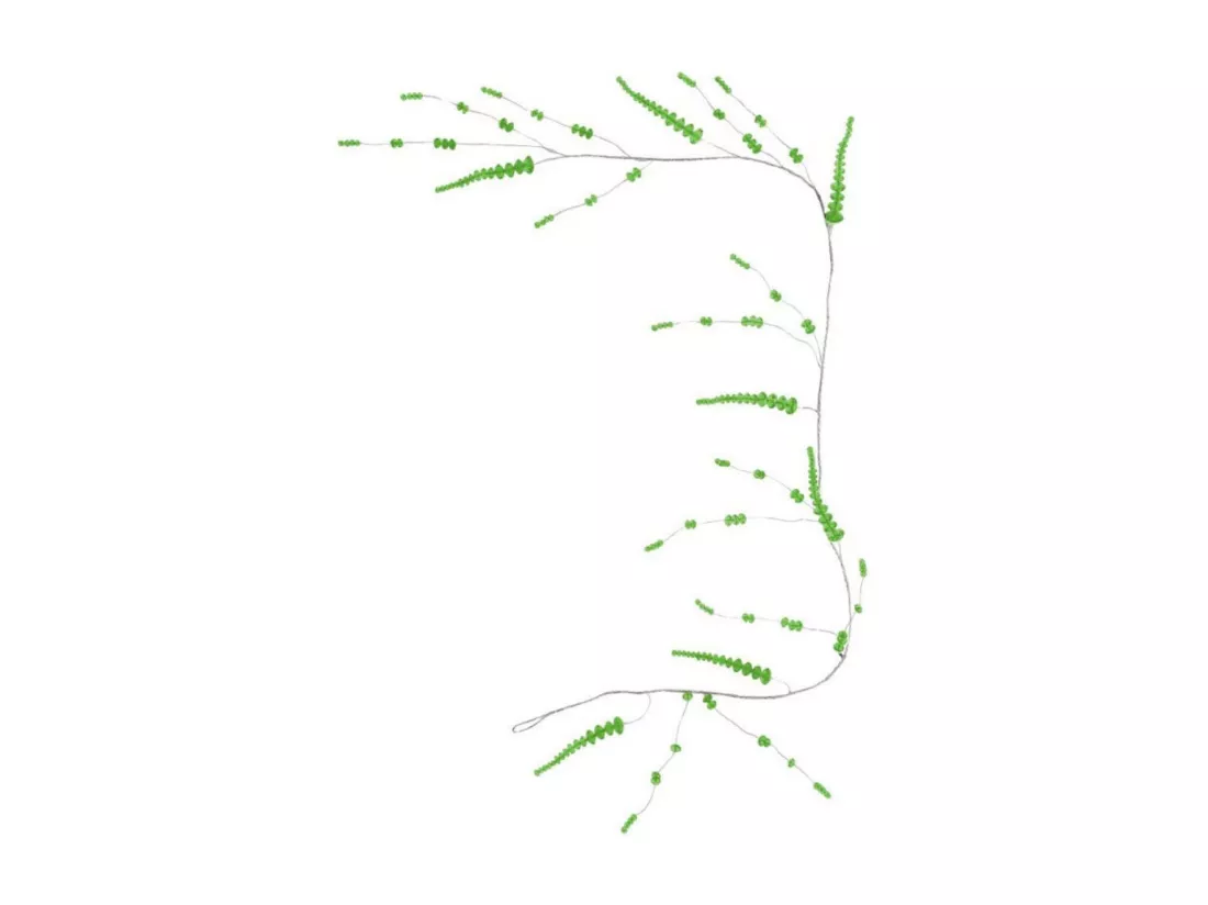 Guirlande de fleurs en verre vert 90 cm