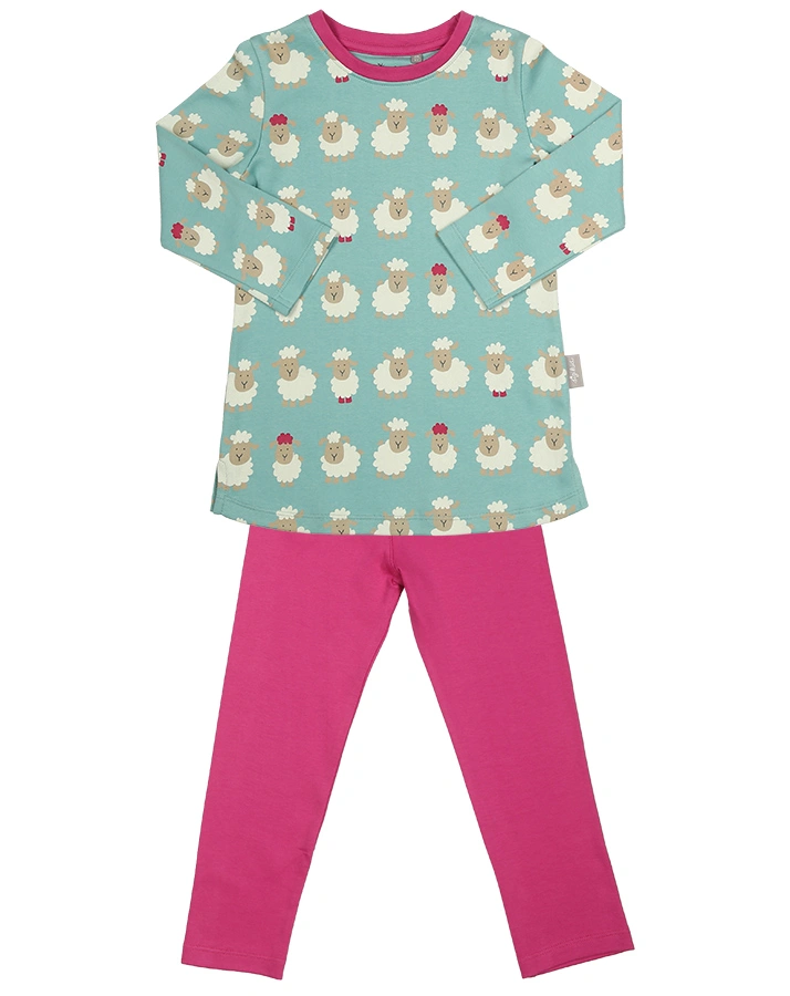 Schlafanzug SWEET SHEEPS 2-teilig in hellblau/pink
