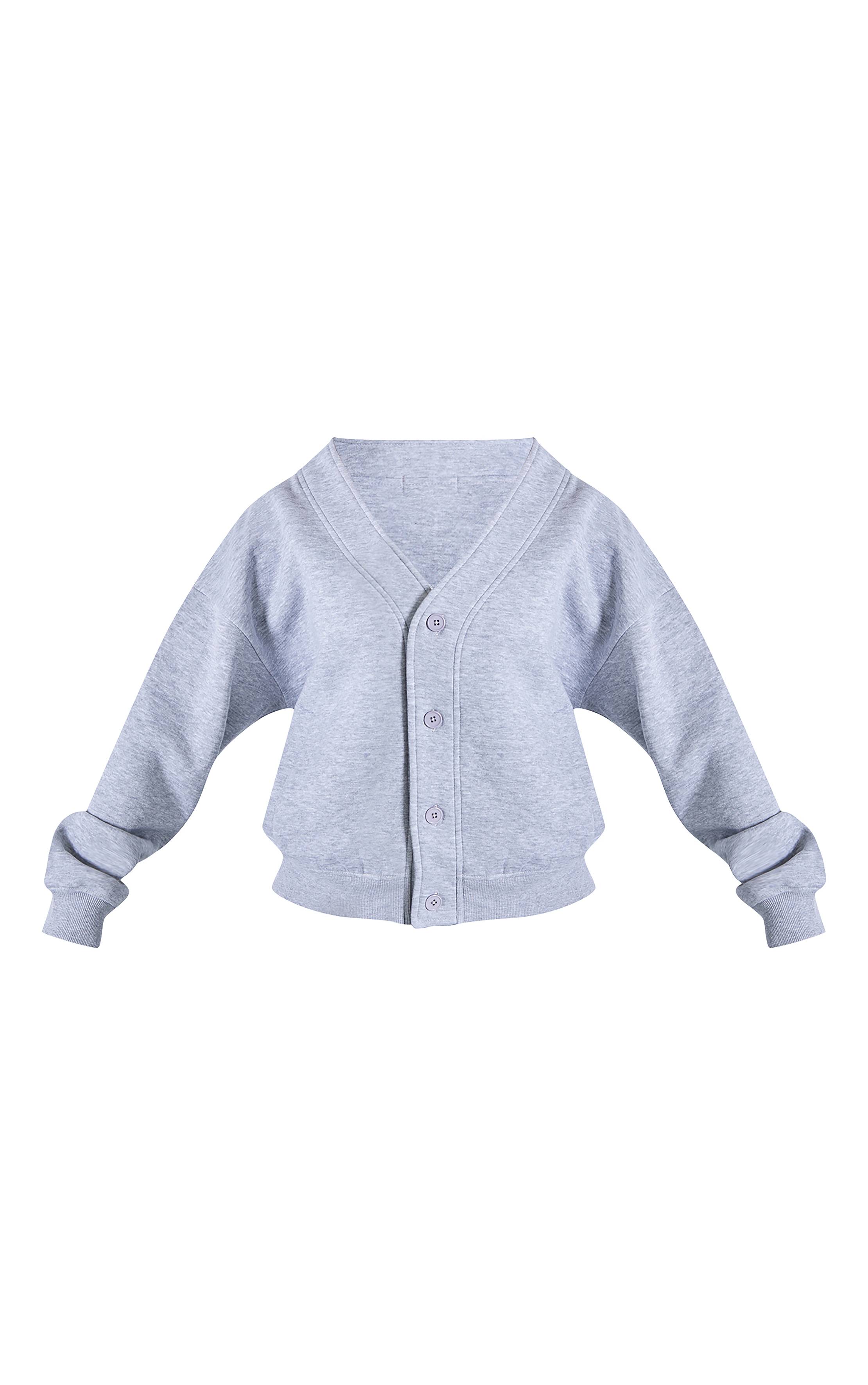 Gris Chiné Sweat Petite Avec Boutons Et Poches Latérales