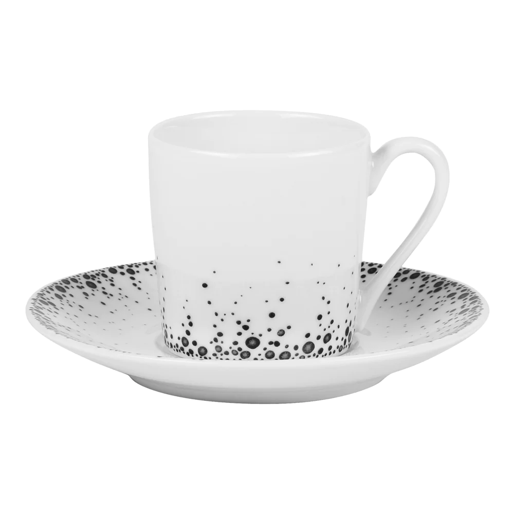 Tasses et sa sous-tasse Boréalis gris 12 cl (lot de 6) Table passion