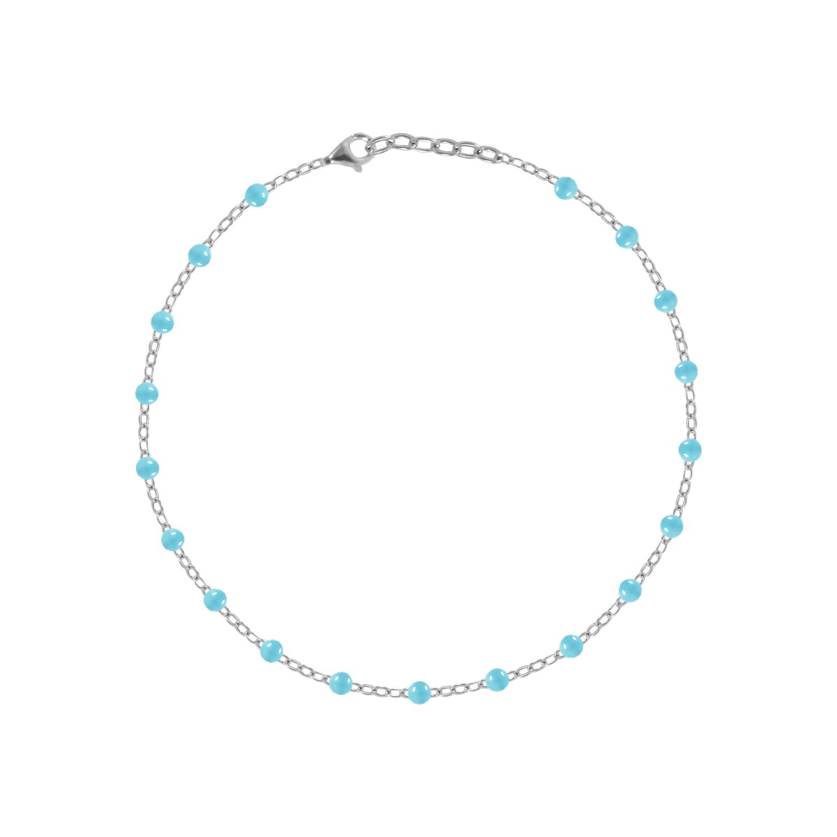 Bracelet à pierres turquoises en acier argenté