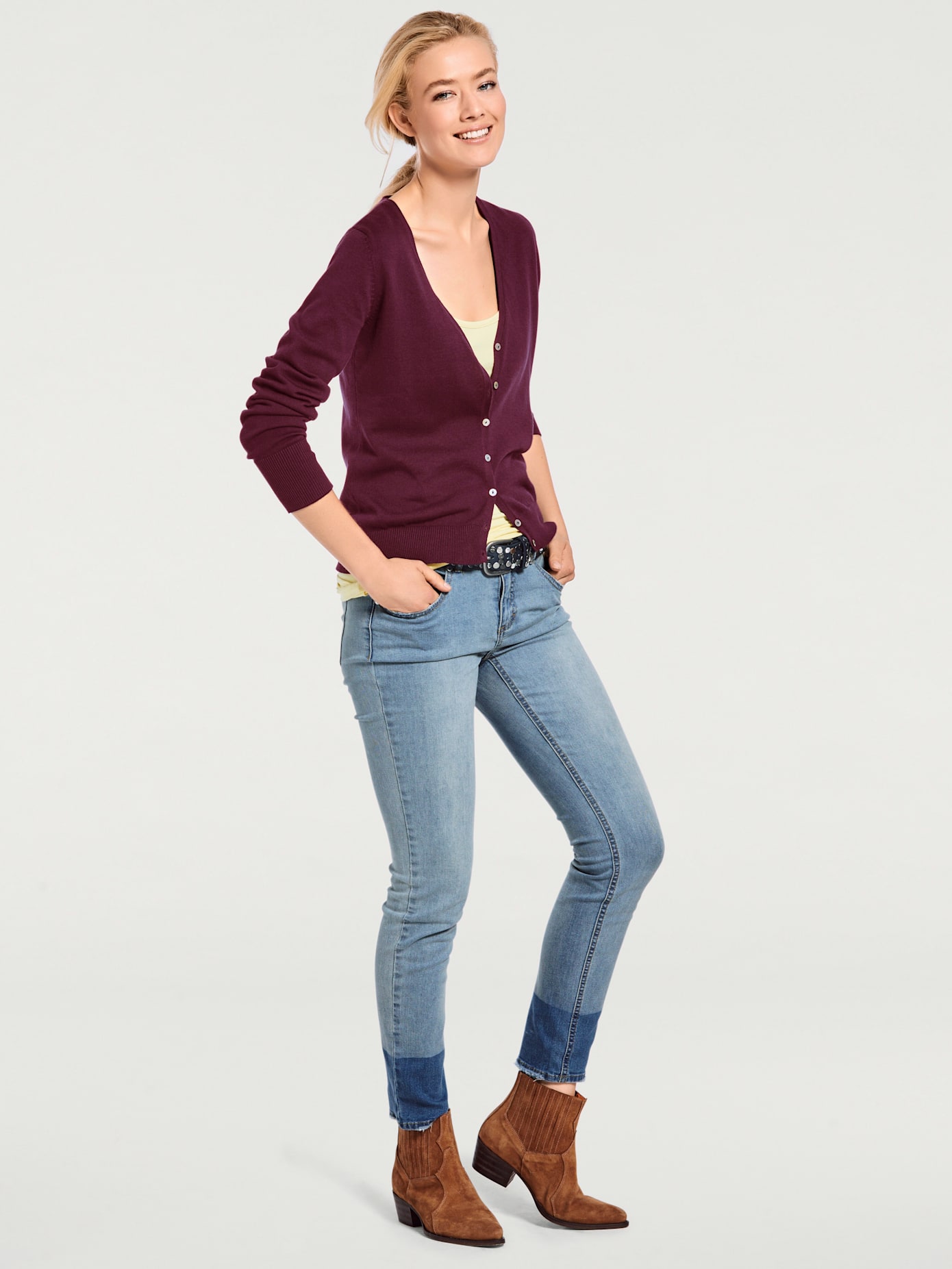 Veste en tricot fin style cardigan