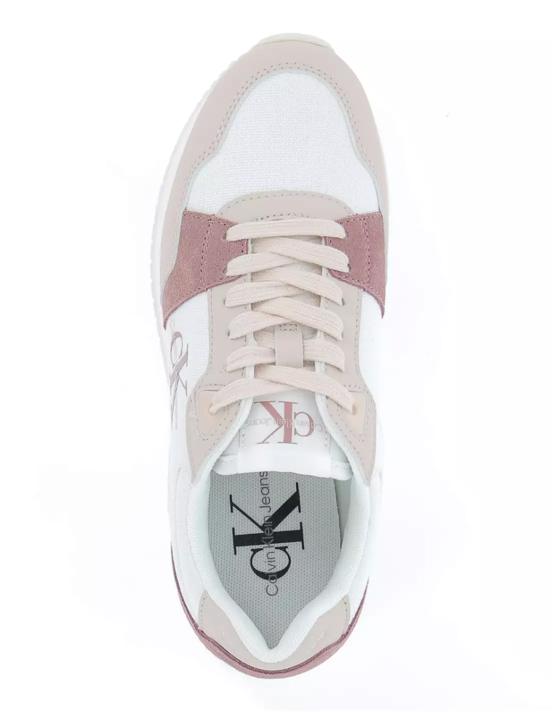 CALVIN KLEIN JEANS RUNNER LOW LACE MIX - Baskets White